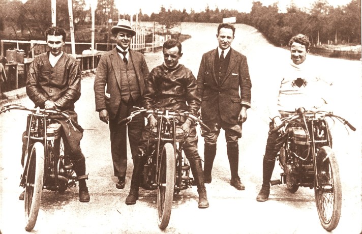 Douglas team at Brooklands 1920s