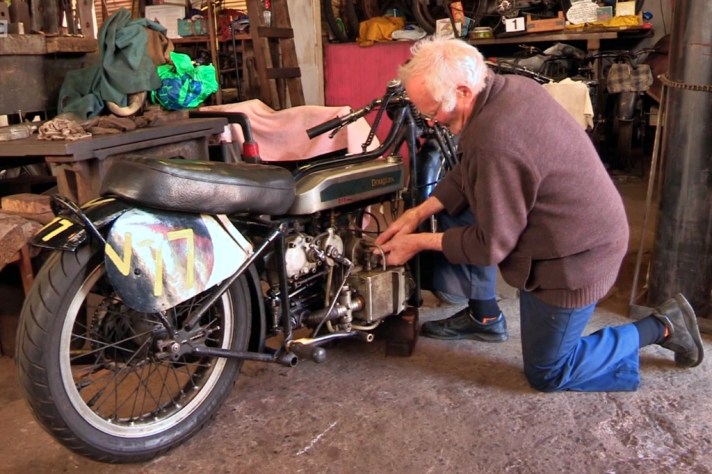 Henry Body working on his Douglas Sprinter